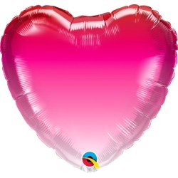 BALLON METALLIQUE COEUR ROUGE OMBRE 46 CM 