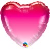 BALLON METALLIQUE COEUR ROUGE OMBRE 46 CM 