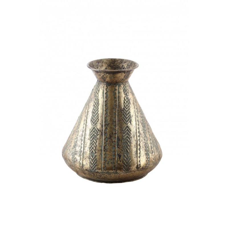 VASE EN METAL DORE 27 X  30.2 CM HAUTEUR   VASE EN METAL DORE 27 X  30.2 CM HAUTEUR
