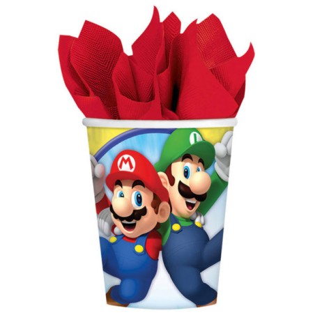 8 GOBELETS MARIO KART EN CARTON 250 ML