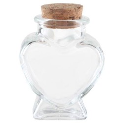 POT A DRAGEE COEUR EN VERRE 4 X 4 X 6 CM