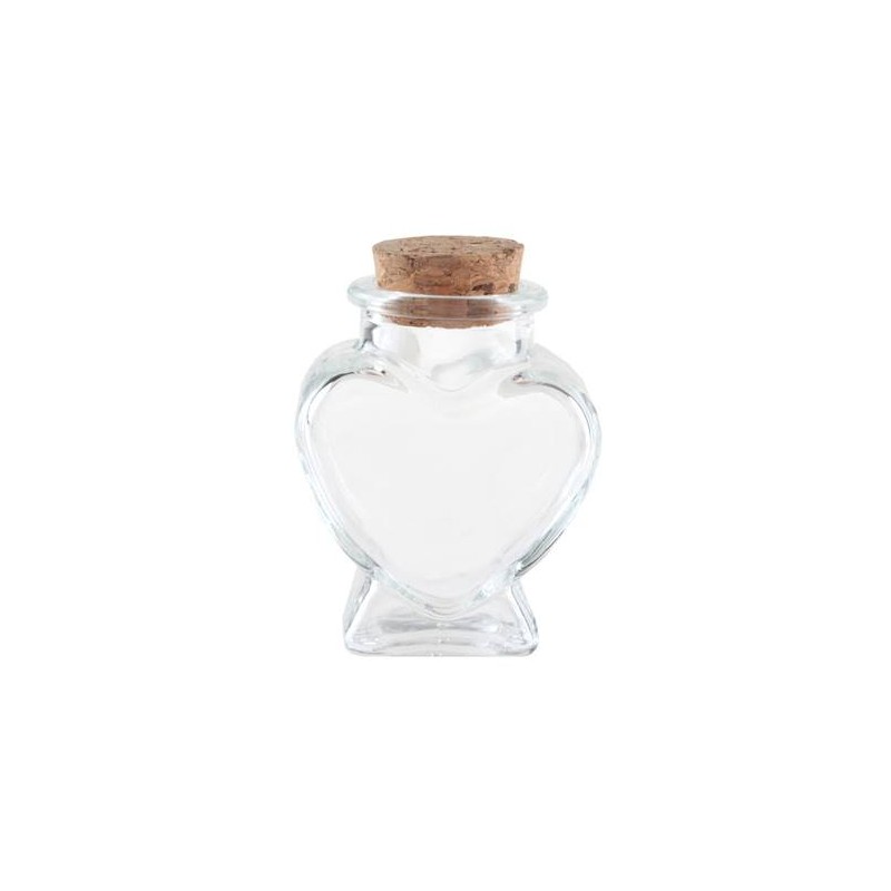 POT A DRAGEE COEUR EN VERRE 4 X 4 X 6 CM