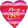 BALLON METALLIQUE COEUR MY LOVE 43 CM