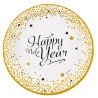 8 ASSIETTES ECO HAPPY NEW YEAR OR ET BLANC 23 CM 