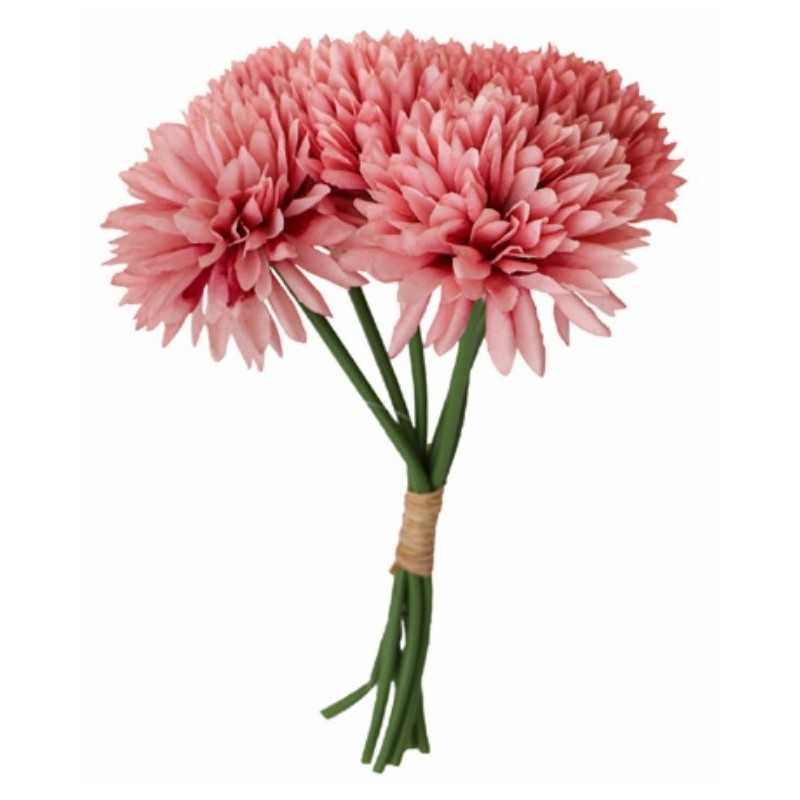 BOUQUET DAHLIAS 26 CM VIEUX ROSE