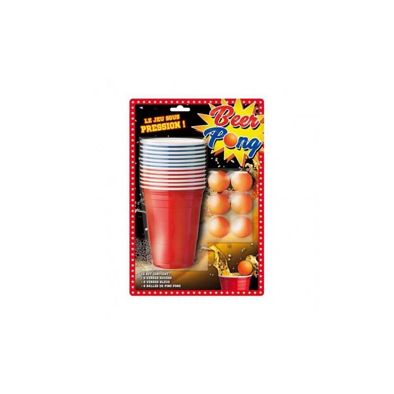 KIT BEER PONG 6 BALLES 12 GOBELETS