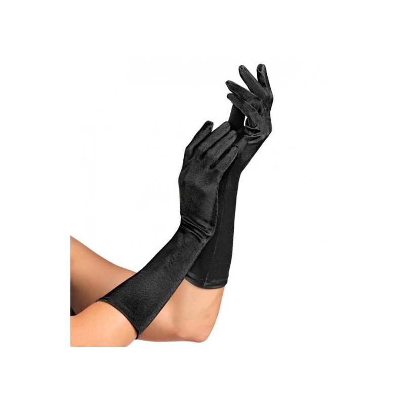 GANTS SATIN NOIRS 40 CM  GANTS SATIN NOIRS 40 CM