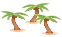 3 PALMIERS DECO DE TABLE 9 CM