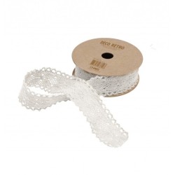 RUBAN COTON DENTELLE BLANC 2.5 CM X 2 CM 