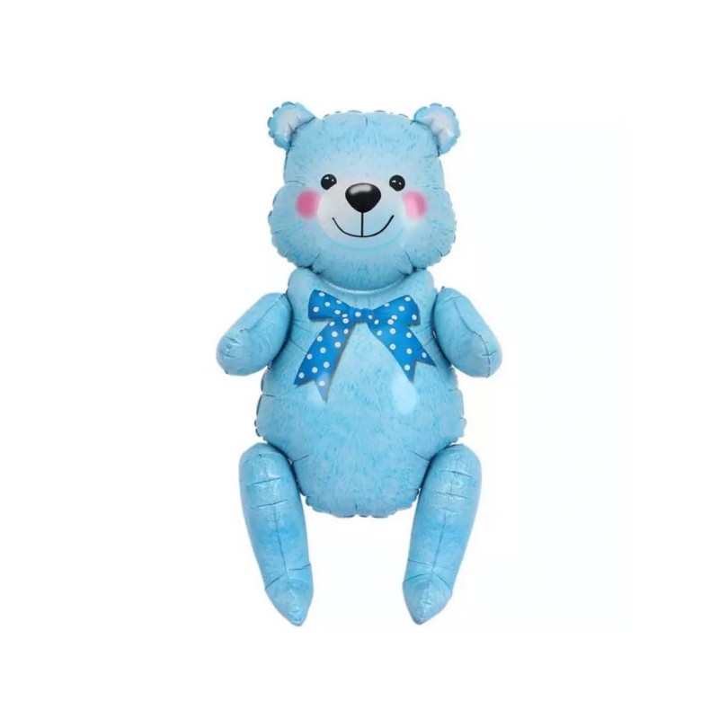 BALLON METALLIQUE OURSON BLEU 55 CM 