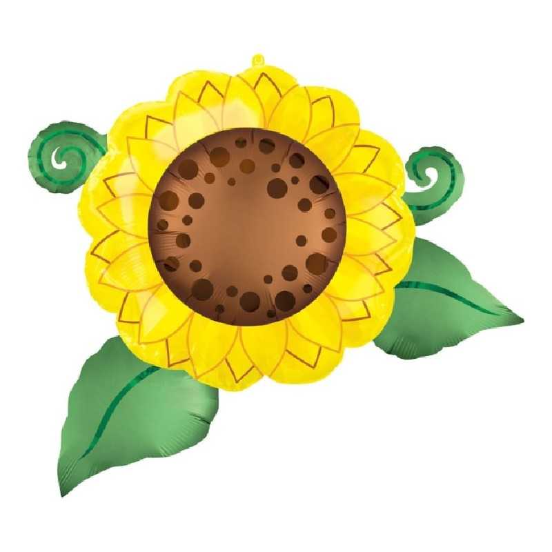 BALLON METALLIQUE FLEURS DE TOURNESOL 76 X 66 CM 