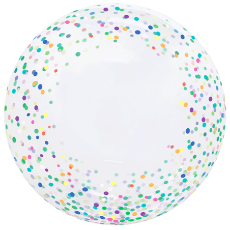 BALLON BOBO BUBBLE CONFETTIS MULTI 45 CM 