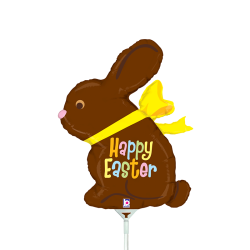 BALLON METALLIQUE LAPIN DE PAQUES CHOCOLAT 35 CM