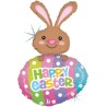 BALLON METALLIQUE TETE DE LAPIN AVEC OEUF HAPPY EASTER 107 CM 