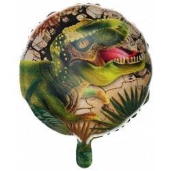 BALLON METALLIQUE ROND DINOSAURE 45 CM 