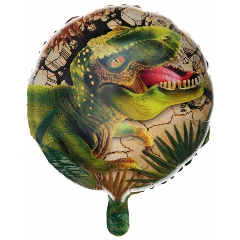 BALLON METALLIQUE ROND DINOSAURE 45 CM 