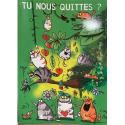 CARTE DOUBLE TU NOUS QUITTES 40 X 29.5 CM