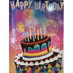 CARTE DOUBLE HAPPY BIRTHDAY  40 X 29.5 CM