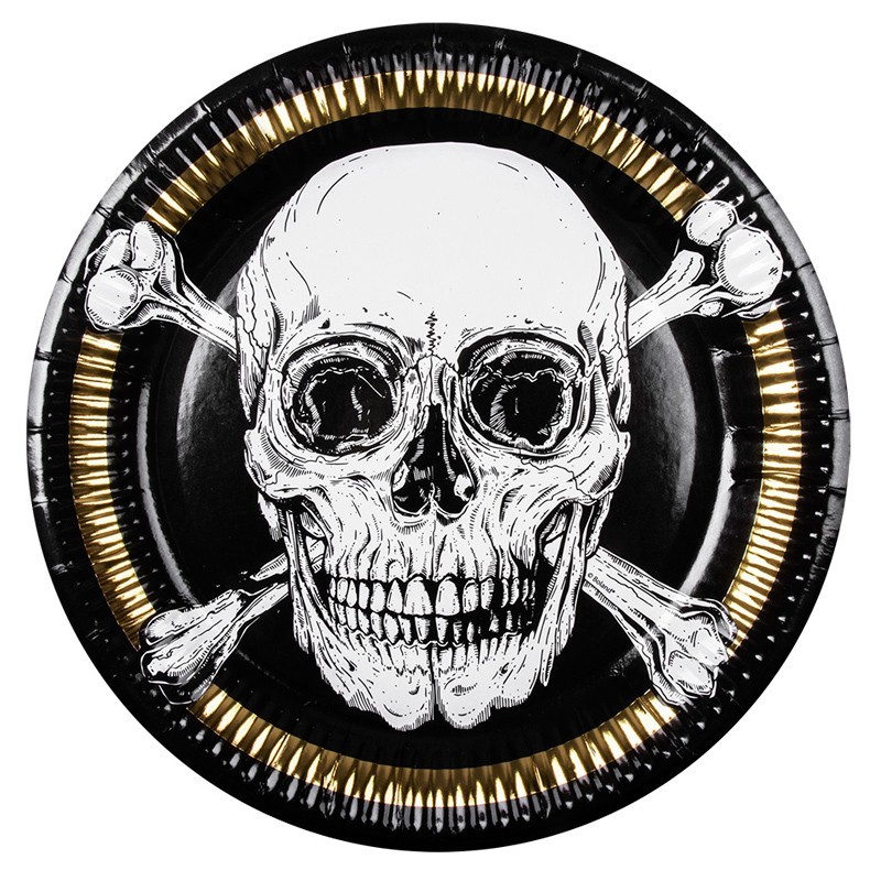 10 ASSIETTES RONDES PIRATE 23 CM 