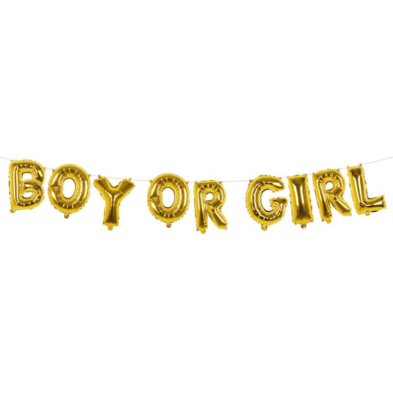 GUIRLANDE BALLON METALLIQUE BOY OR GIRL 4 M  GUIRLANDE BALLON METALLIQUE BOY OR GIRL 4 M