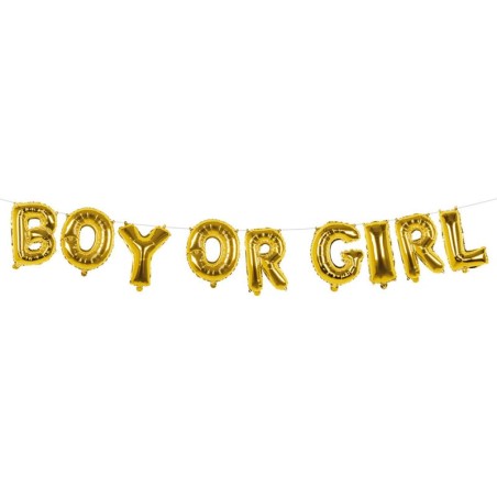 GUIRLANDE BALLON METALLIQUE BOY OR GIRL 4 M 