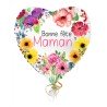 BALLON METALLIQUE COEUR BONNE FETE MAMAN 45 CM 