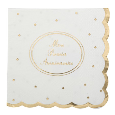 16 SERVIETTES MON PREMIER ANNIVERSAIRE 33 X 33 CM