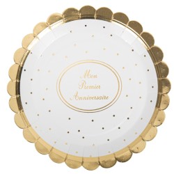 8 ASSIETTES  MON PREMIER ANNIVERSAIRE 23 CM 