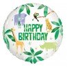 BALLON METALLIQUE ROND HAPPY BIRTHDAY ANIMAUX DE LA JUNGLE 45.7 CM
