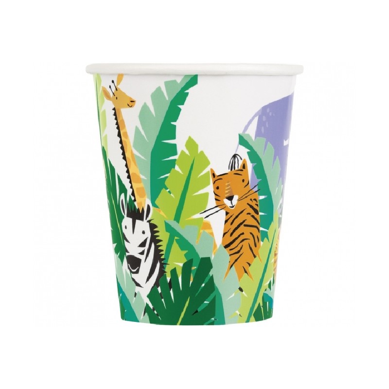 8 GOBELETS ANIMAUX DE LA JUNGLE 270 ML 