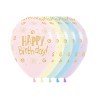 25 BALLONS LATEX 30 CM HAPPY BIRTHDAY ASSORTIS PASTEL 