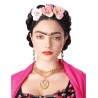 PERRUQUE FRIDA TRESSES ENROULEES  AVEC FLEURS 