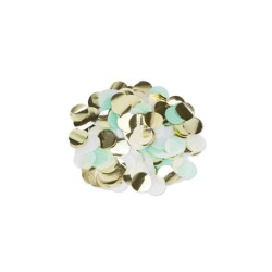 CONFETTIS PAPIER MENTHE ET OR 3 CM  36 G 