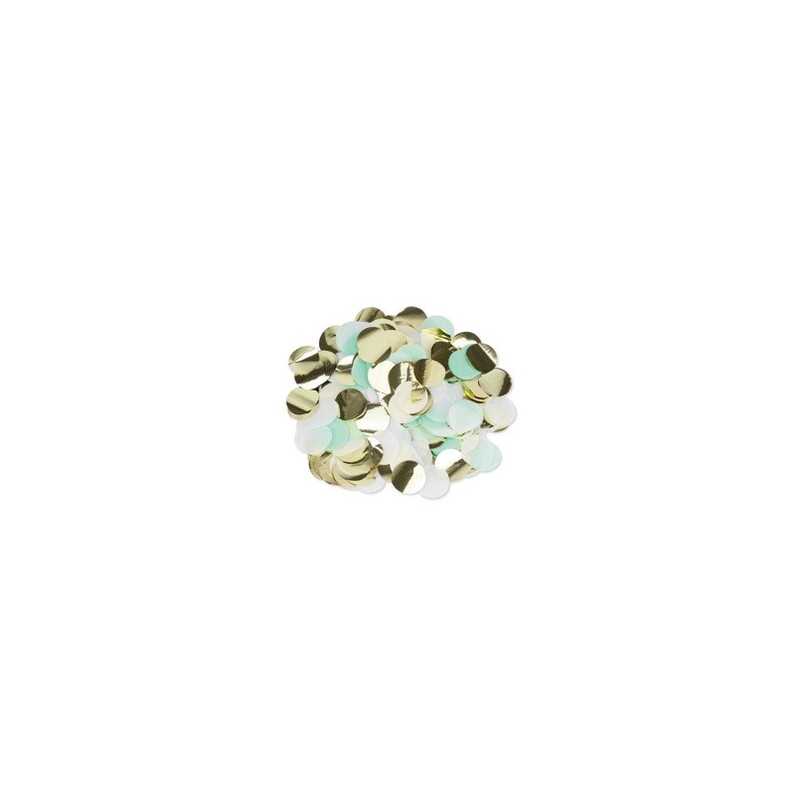 CONFETTIS PAPIER MENTHE ET OR 3 CM 36 G 