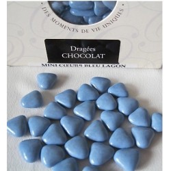 DRAGÉES MINI COEUR CHOCOLAT 500 GR – BLEU AZUR