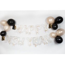 GUIRLANDE BALLON TRANSPARENT HAPPY NEW YEAR 