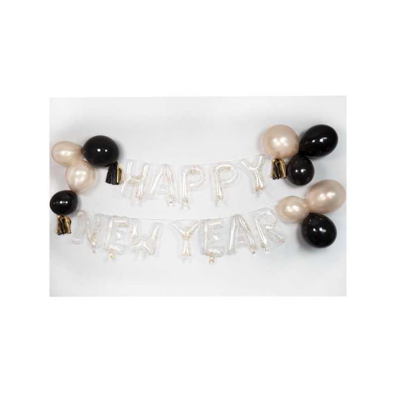 GUIRLANDE BALLON TRANSPARENT HAPPY NEW YEAR