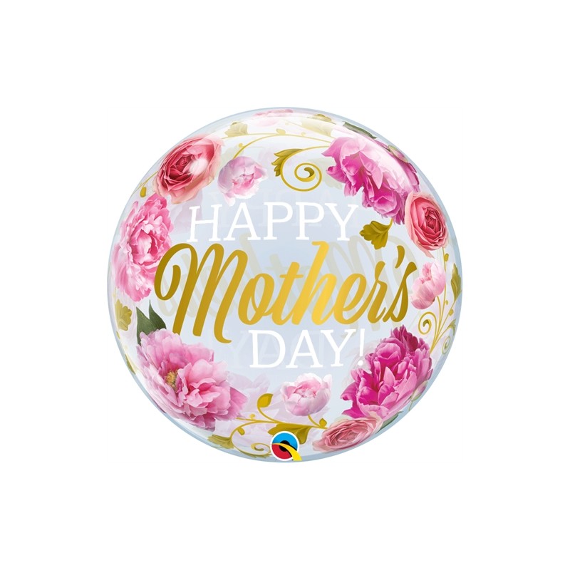 BALLON BUBBLES HAPPY MOTHER'S DAY ! 56 CM 