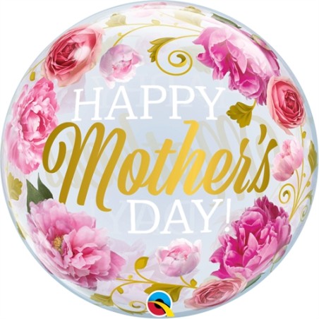 BALLON BUBBLES HAPPY MOTHER'S DAY ! 56 CM 