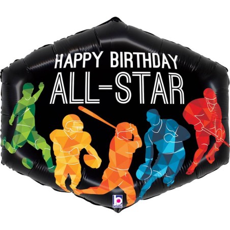 BALLON METALLIQUE HAPPY BIRTHDAY SPORT 76 CM 