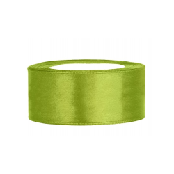 RUBAN SATIN VERT POMME 25 MM X 25 M