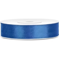 RUBAN SATIN BLEU MARINE 12 MM X 25 M