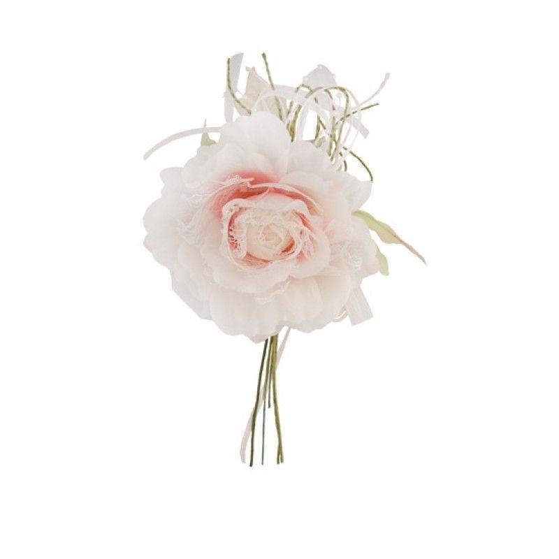 FLEURS DENTELLE PERLES ROSE 20 X 11 CM 