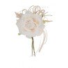 FLEURS DENTELLE PERLES IVOIRE 20 X 11 CM 