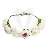 COURONNE DE FLEURS BLANCHES 17 CM 