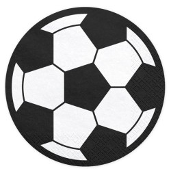 20 SERVIETTES BALLON DE FOOT 13.5 X 13.5 CM 