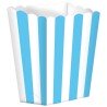 5 BOITES POP CORN BLEU ET BLANC 6.3 x 13.4 x 3.8 cm
