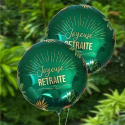 BALLON METALLIQUE ROND JOYEUSE RETRAITE 35 CM 