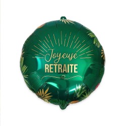 BALLON METALLIQUE ROND JOYEUSE RETRAITE 35 CM 