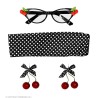 SET 50'S ' LUNETTES, BOUCLE D'OREILLE ET BANDEAU)